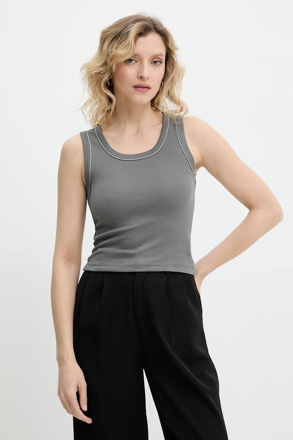 Answear.LAB top bawełniany bawełna szary 1929.tos