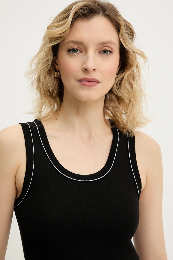 Pamučni top Answear.LAB crna 1929.tos