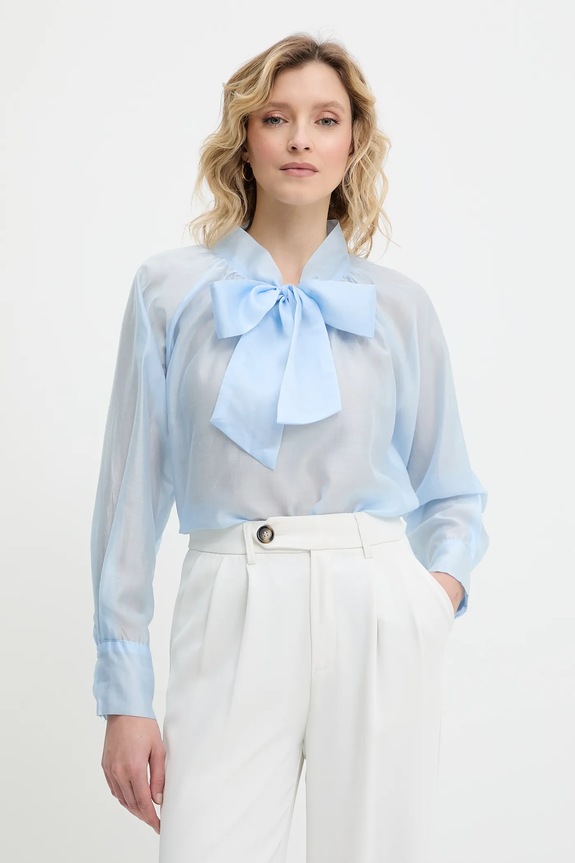 Answear Lab bluza legat albastru 3800.iak