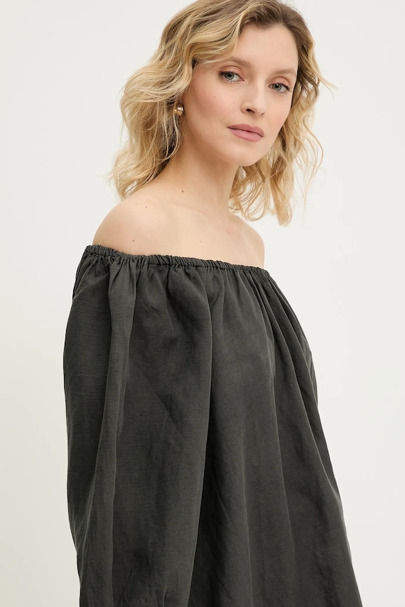 Answear Lab bluza din amestec de in gri 5112.iak