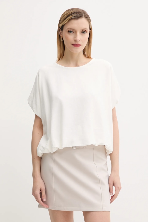 Answear.LAB bluzka z lnem casual biały 5263.iak