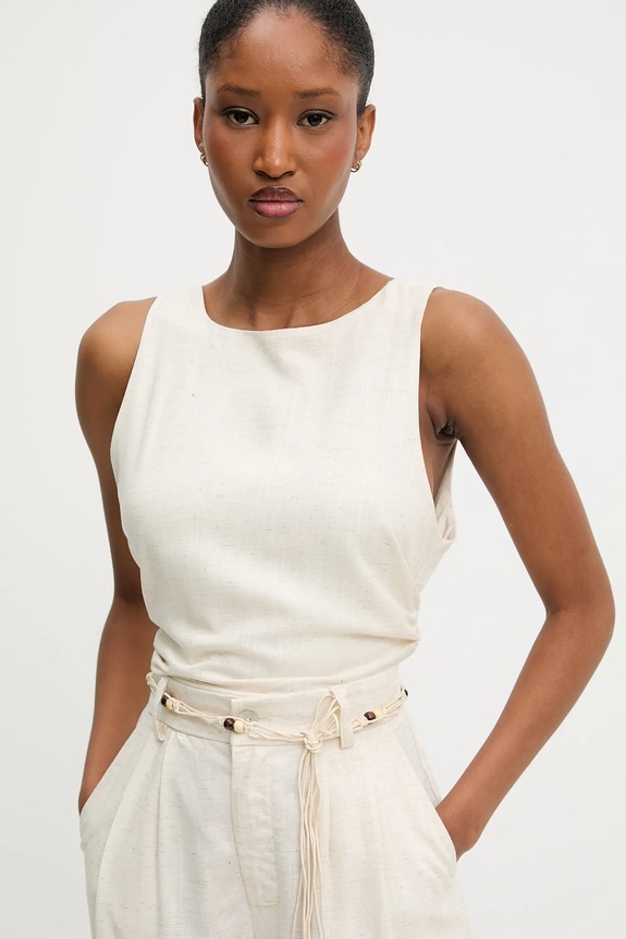 Bluza s lanom Answear.LAB bez uzorka bež L9141.hak