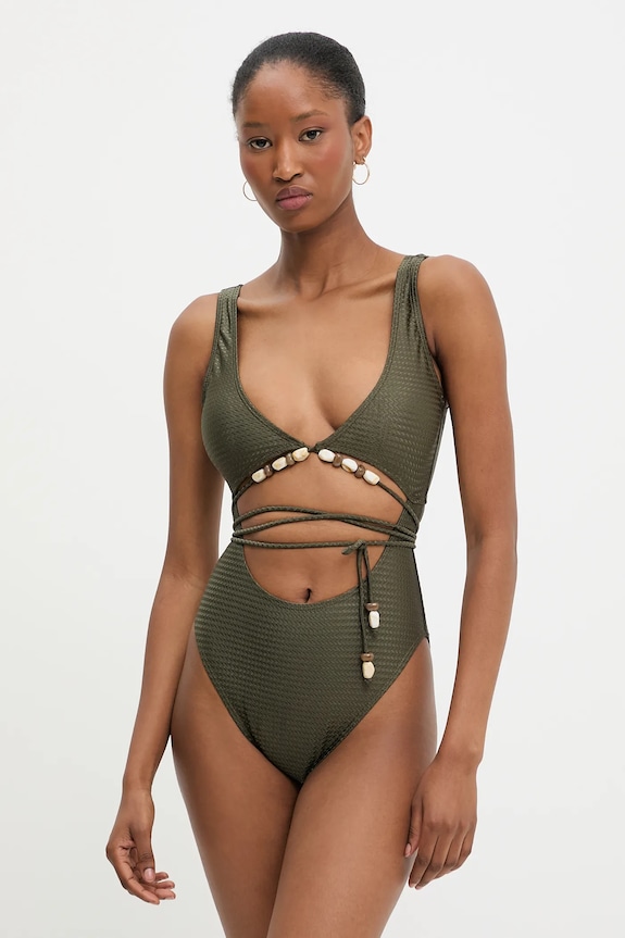 Jednodílné plavky Answear.LAB jemně vyztužené zelená hs1fw1701.flk