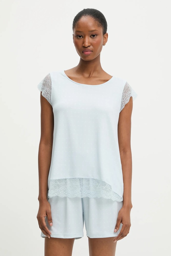 Answear Lab pijama cu modele albastru PJ257037.ios