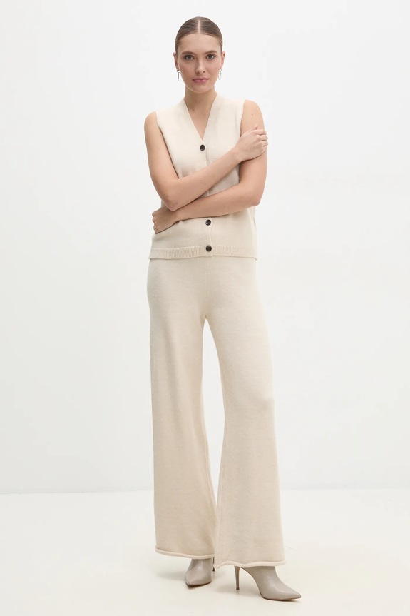 Σετ Answear.LAB πλεκτό ύφασμα μπεζ abby.abril.hos