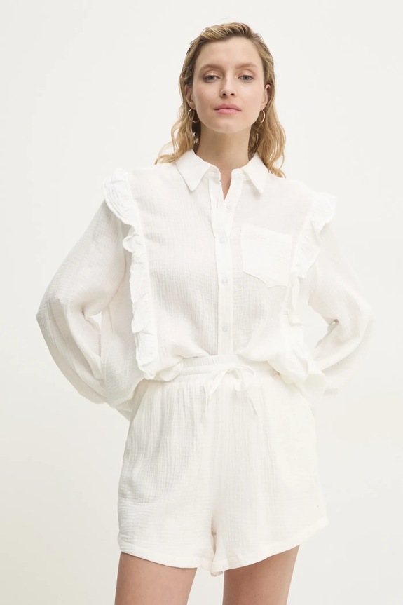 Answear.LAB camicia e pantaloncini di cotone tessuto bianco 8881AB.FKK