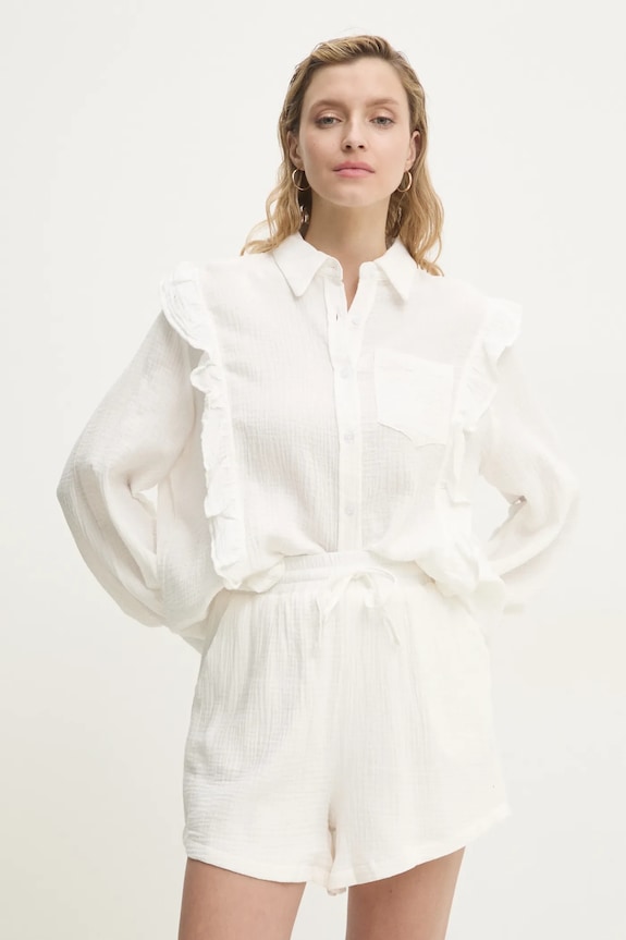 Bombažna srajca in kratke hlače Answear.LAB Bombaž bela 8881AB.FKK