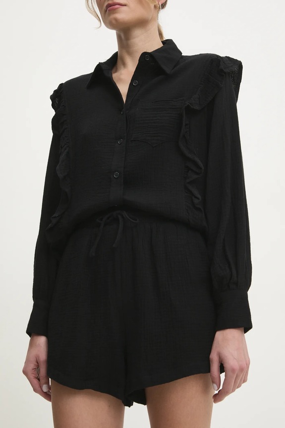 Bombažna srajca in kratke hlače Answear.LAB črna 8881AB.FKK