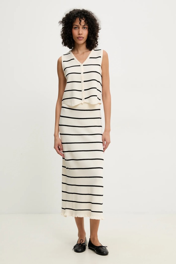 Σετ Answear.LAB πλεκτό ύφασμα μπεζ PLE6652.HWK