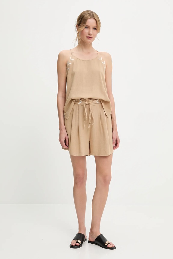 Μπλούζα και σορτς από λινό Answear.LAB AG1995.1993.hlk μπεζ WW25