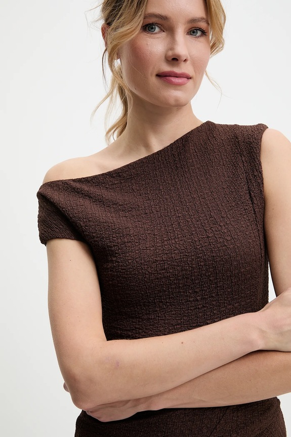 Μπλούζα και φούστα Answear.LAB vd1851.vd1852.fjk καφέ