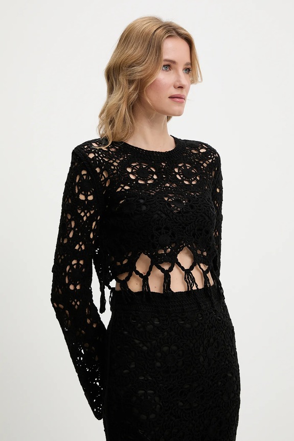 Βαμβακερή μπλούζα και φούστα Answear.LAB 6022.flk μαύρο WW25