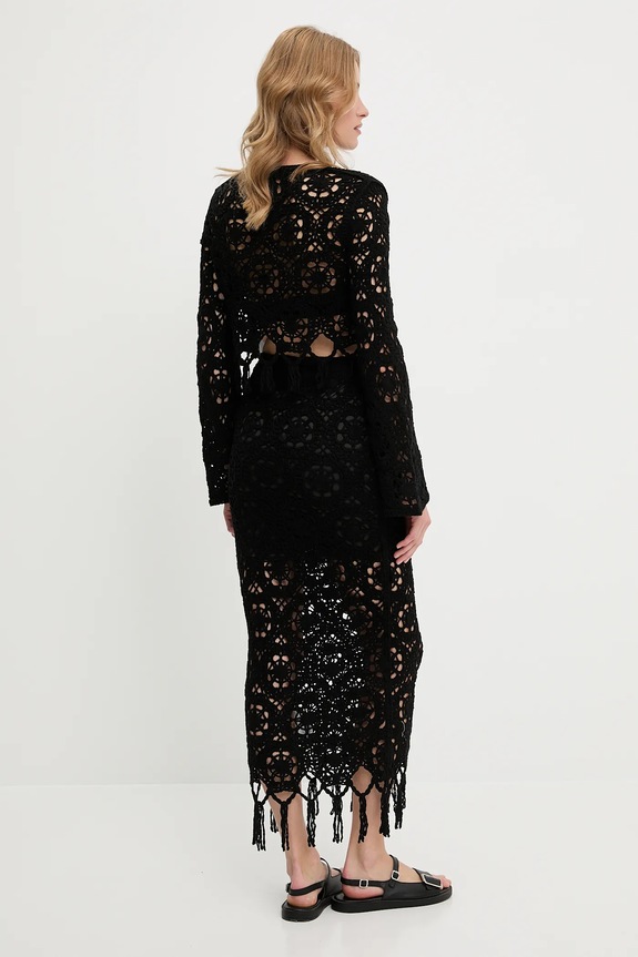 Βαμβακερή μπλούζα και φούστα Answear.LAB μαύρο 6022.flk