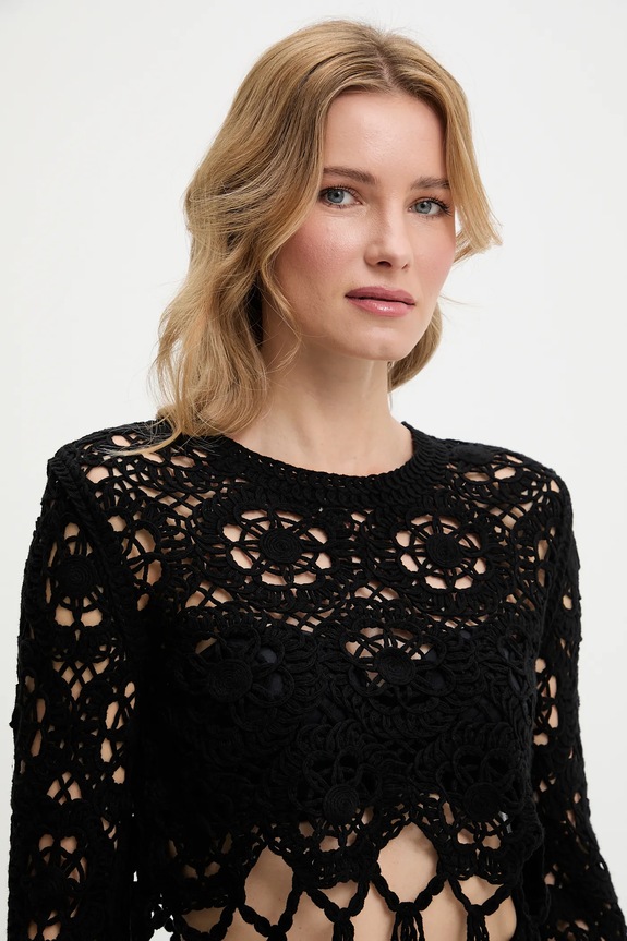 Βαμβακερή μπλούζα και φούστα Answear.LAB 6022.flk μαύρο