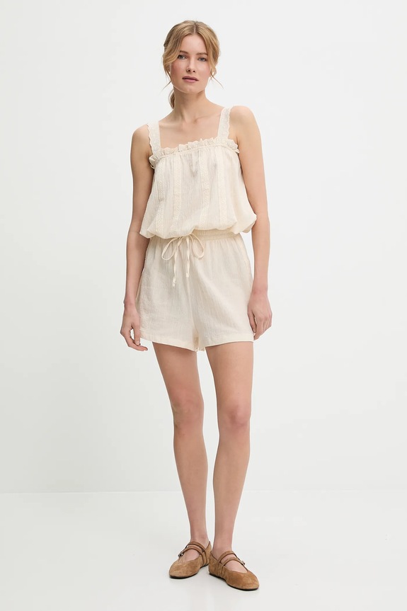 Μπλούζα και βαμβακερή βερμούδα N24173.tos μπεζ WW25