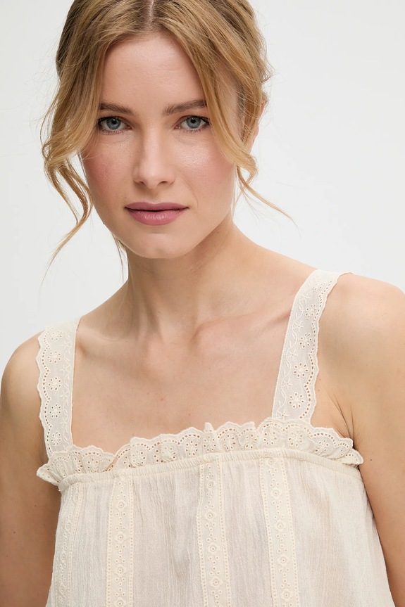 Μπλούζα και βαμβακερή βερμούδα N24173.tos μπεζ