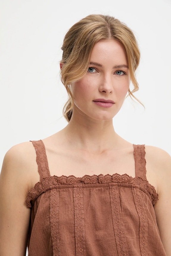 Μπλούζα και βαμβακερή βερμούδα N24173.tos καφέ