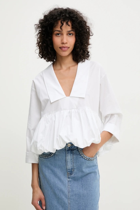 Μπλουζάκι Answear.LAB με ελαστάν λευκό xx.HWK