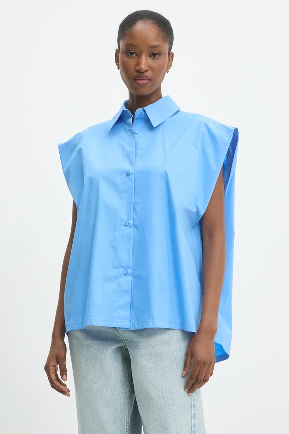 Answear.LAB camicia in cotone corta blu 22059.hos