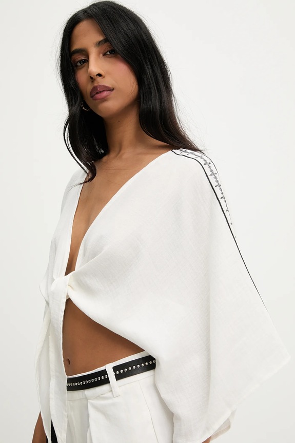 Βαμβακερό πουκάμισο Answear.LAB λευκό G28.4950.tos