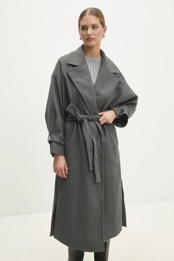 Vuneni kaput Answear.LAB sng.45.tos siva WW25