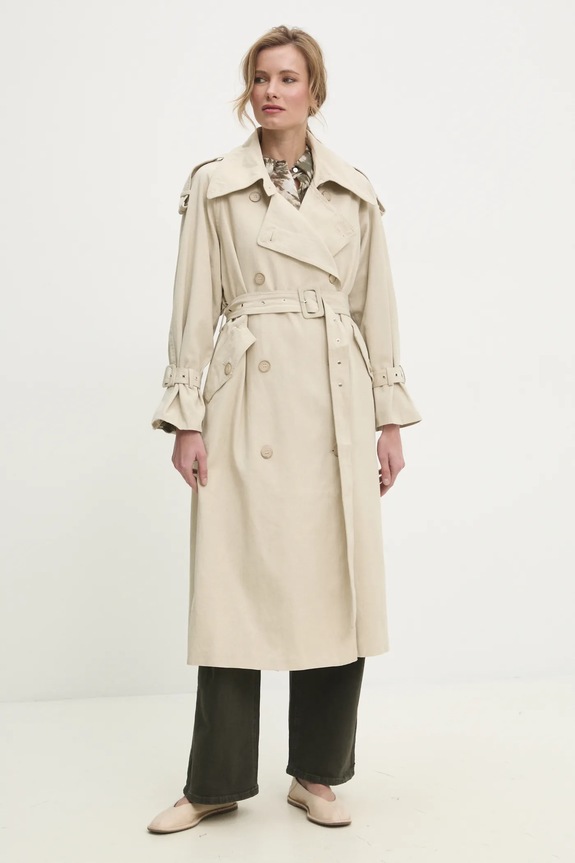 Answear.LAB trencz jeansowy beżowy 3492.flk