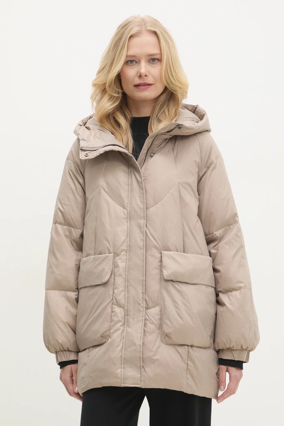 Pernata jakna Answear.LAB s kapuljačom bež 4004.ILK