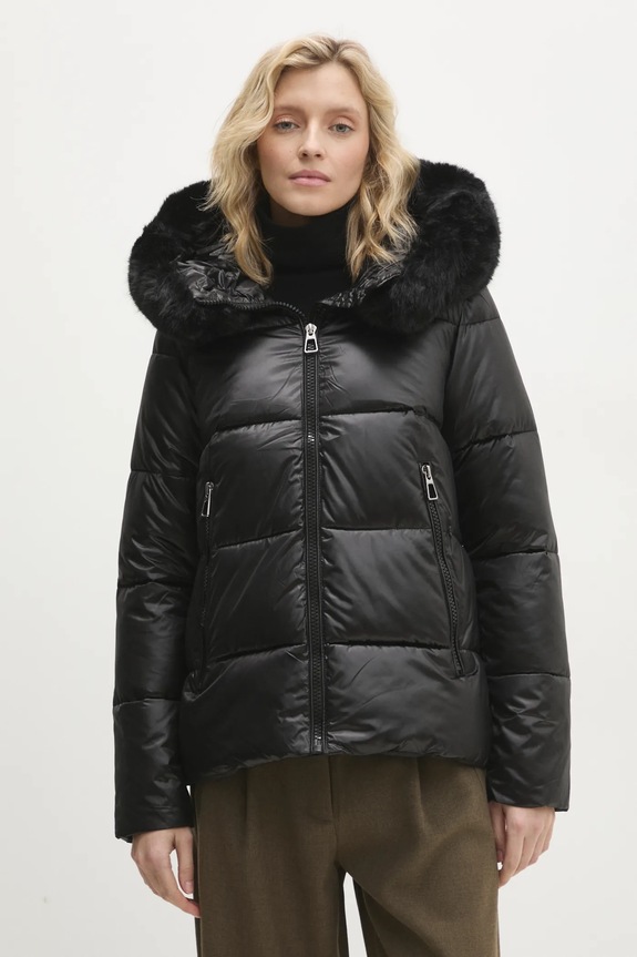 Jakna Answear.LAB s kapuljačom crna MB61000.hms