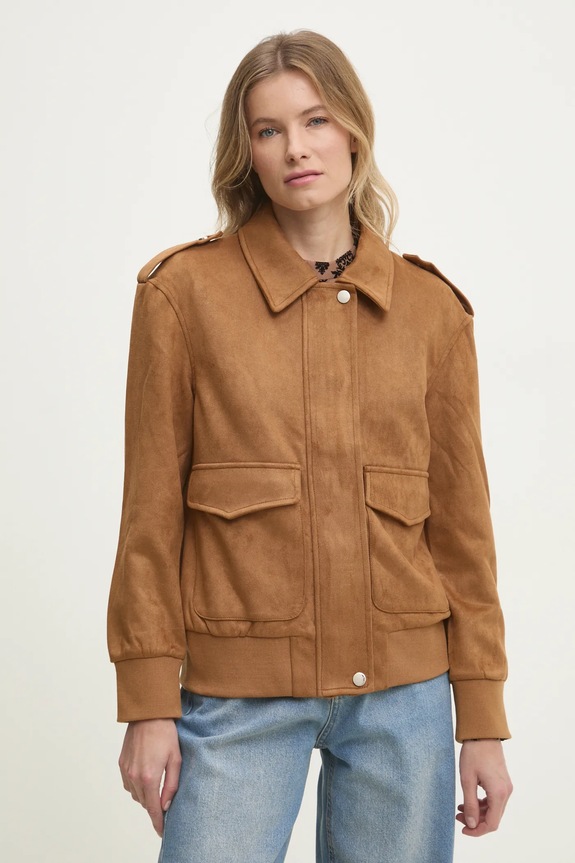 Answear.LAB kurtka bez kaptura brązowy 69813.b.ios