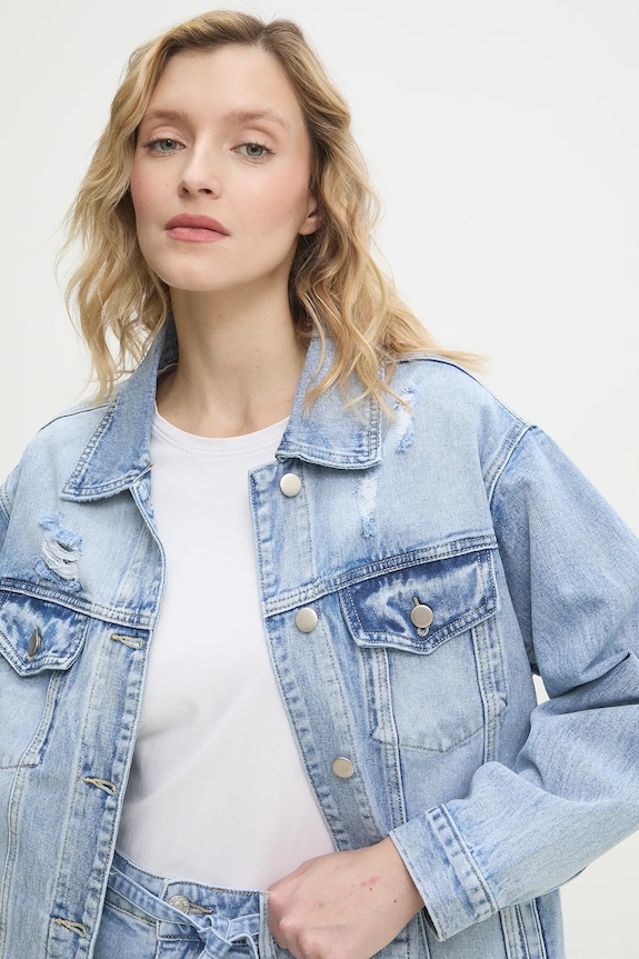 Answear.LAB kurtka jeansowa niebieski RD8085.hos