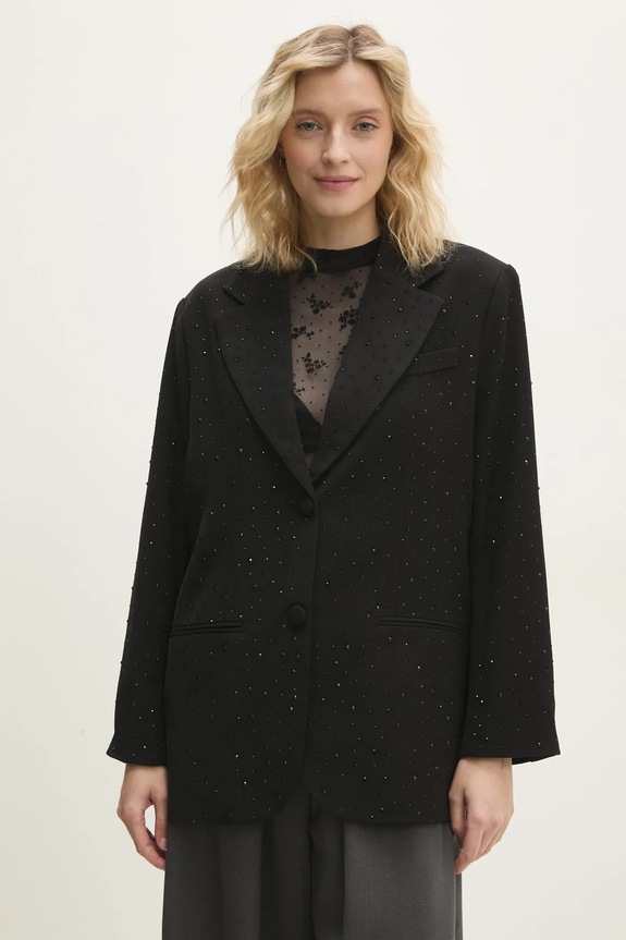 Answear Lab marynarka tkanina czarny bw2950.ilk