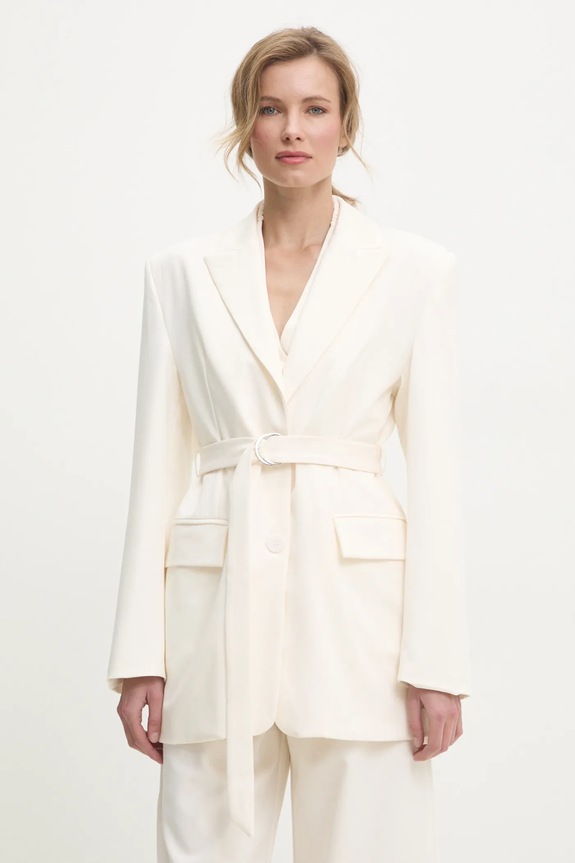 Answear.LAB marynarka tkanina beżowy LD2217.HWK