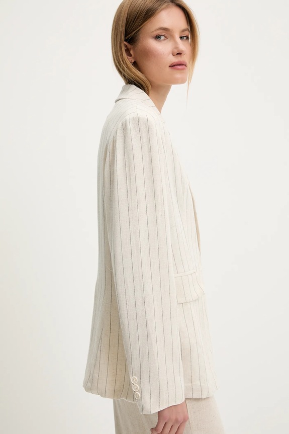 Λινό πανωφόρι Answear.LAB μπεζ 6466.hos