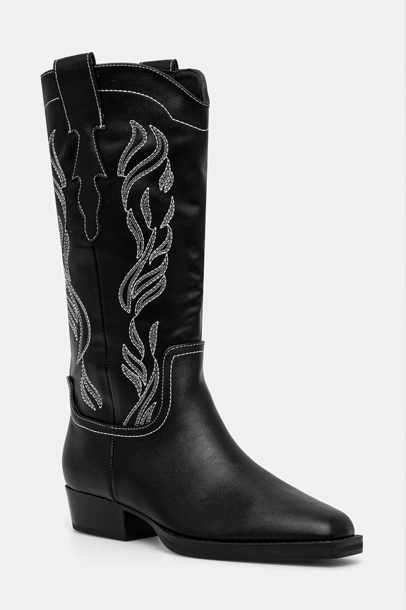 Kaubojske cipele Answear.LAB na patentni zatvarač crna A3435.hos