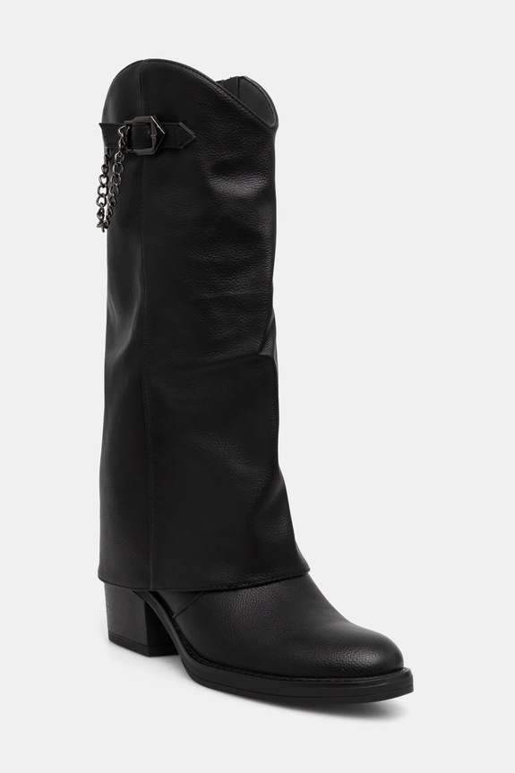 Kozačky Answear.LAB sloupkový černá JF28017.HWK