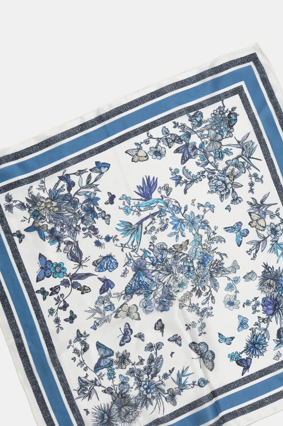 Akcesoria Answear Lab apaszka jedwabna SMALL.SILK.flk niebieski