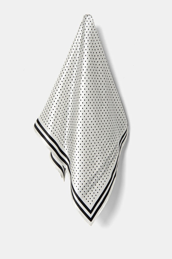 Μεταξωτό φουλάρι Answear.LAB ύφασμα λευκό 90x90.2.flk