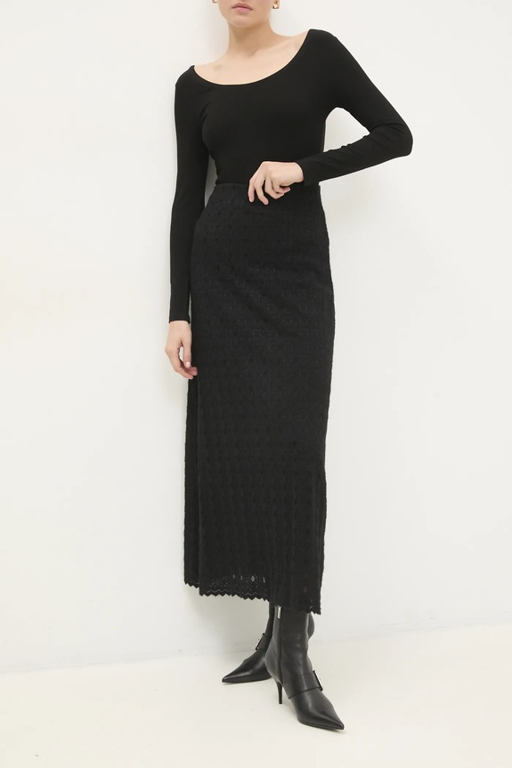 Suknja Answear.LAB bez uzorka crna 23409lj.ILK