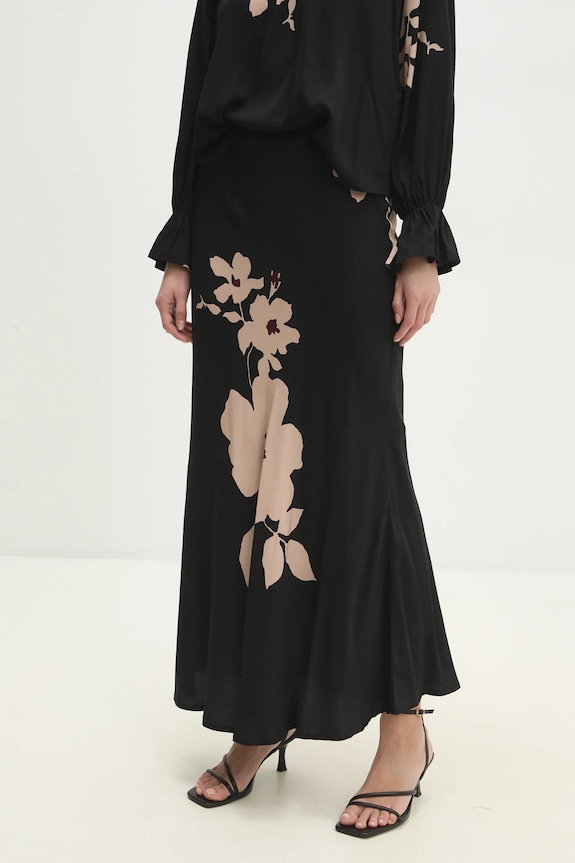 Answear Lab fustă flori negru 92765.IKK
