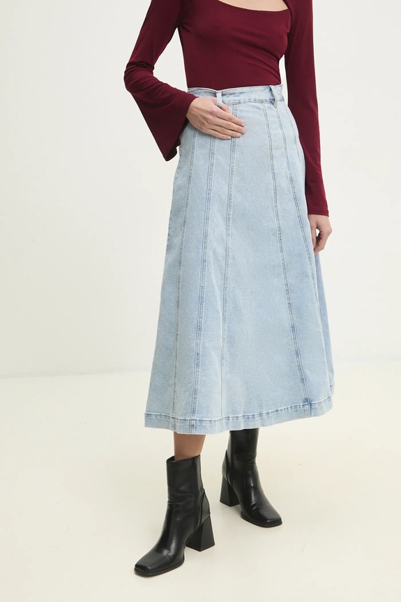 Answear.LAB spódnica jeansowa z elastanem niebieski 9069.flk