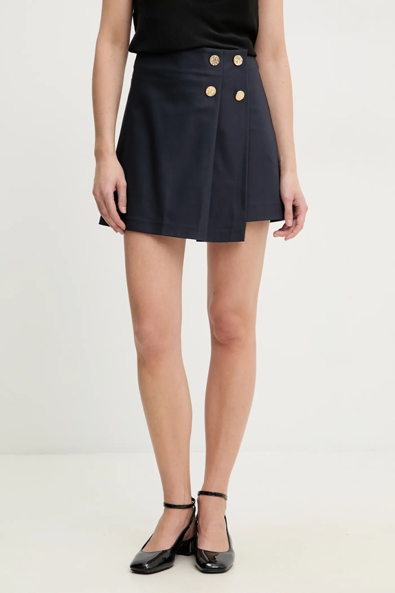 Φούστα Answear.LAB με ελαστάν σκούρο μπλε 4501.tos