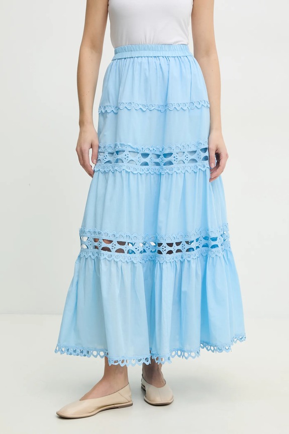 Βαμβακερή φούστα Answear.LAB 81015.FKK μπλε WW25