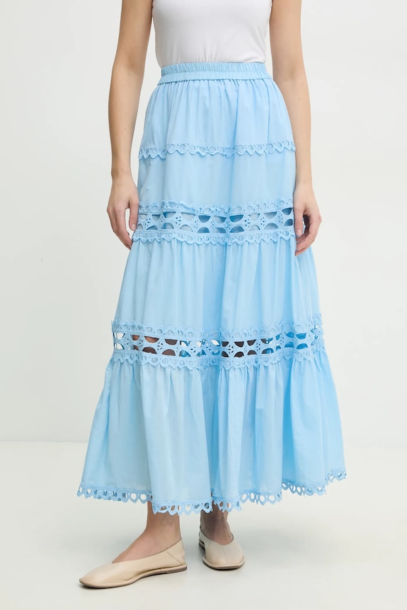 Βαμβακερή φούστα Answear.LAB 81015.FKK μπλε WW25