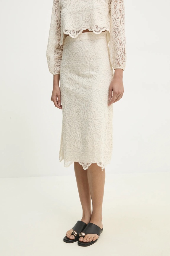 Answear.LAB szoknya csipke bézs 81026.FKK