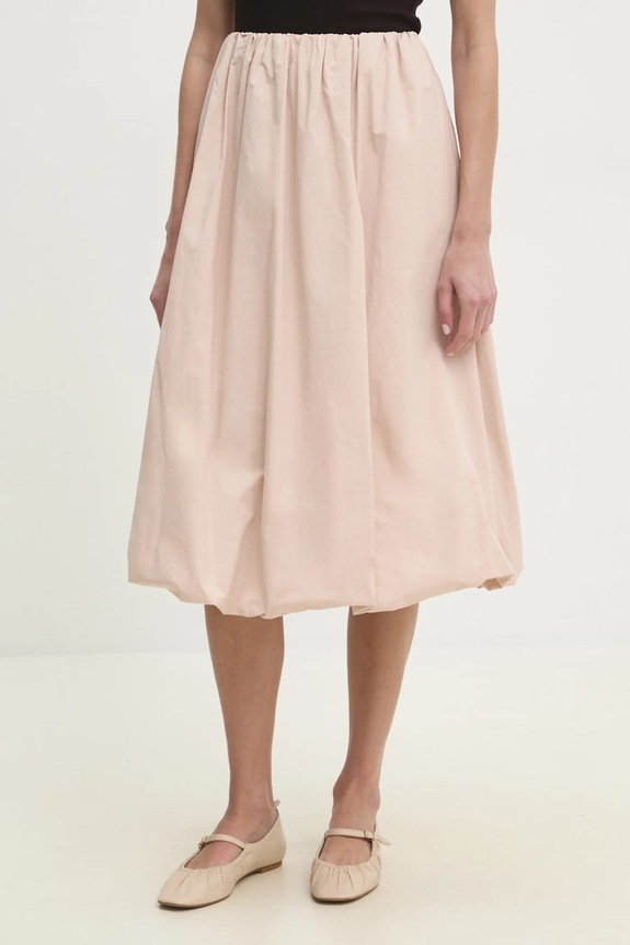 Pamučna suknja Answear.LAB bez uzorka bež sd1618.FKK