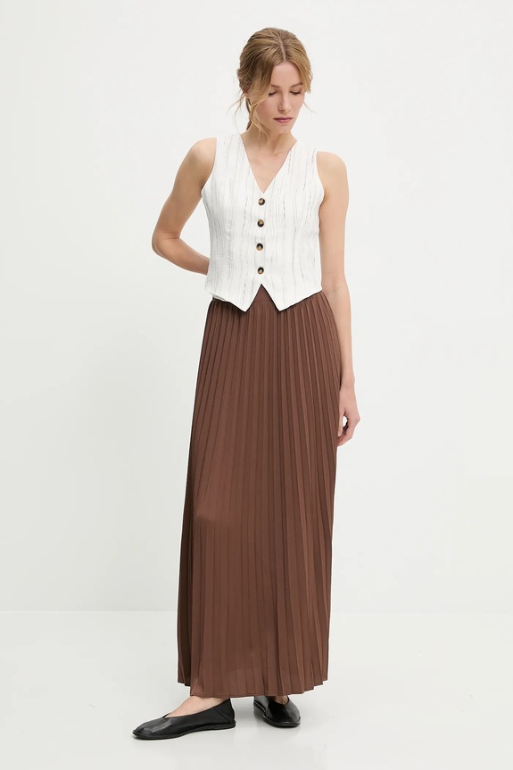 Φούστα Answear.LAB y087.fos καφέ WW25