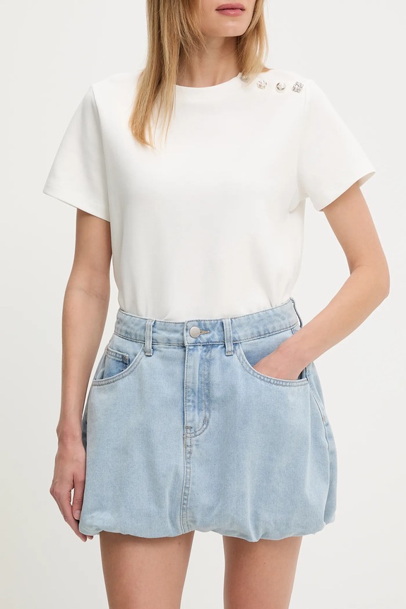 Βαμβακερή τζιν φούστα Answear.LAB casual μπλε rd3109.fos