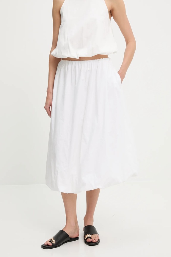 Βαμβακερή φούστα Answear.LAB casual λευκό 1691.HWK