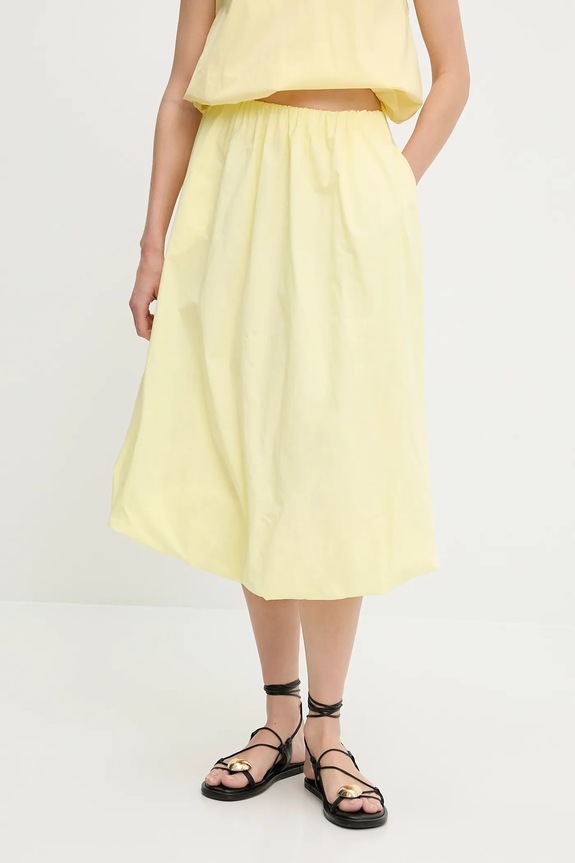 Βαμβακερή φούστα Answear.LAB casual κίτρινο 1691.HWK