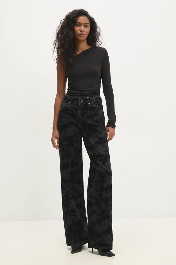 Answear Lab jeansy 20134.plamy.tms czarny WW25